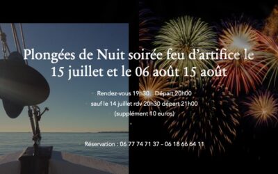 Plongées de nuit et feu d&rsquo;artifice